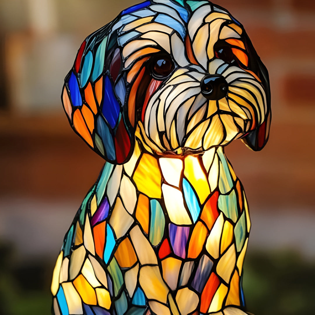 Papouille – Magical Dog Lamp in Coloured Glass