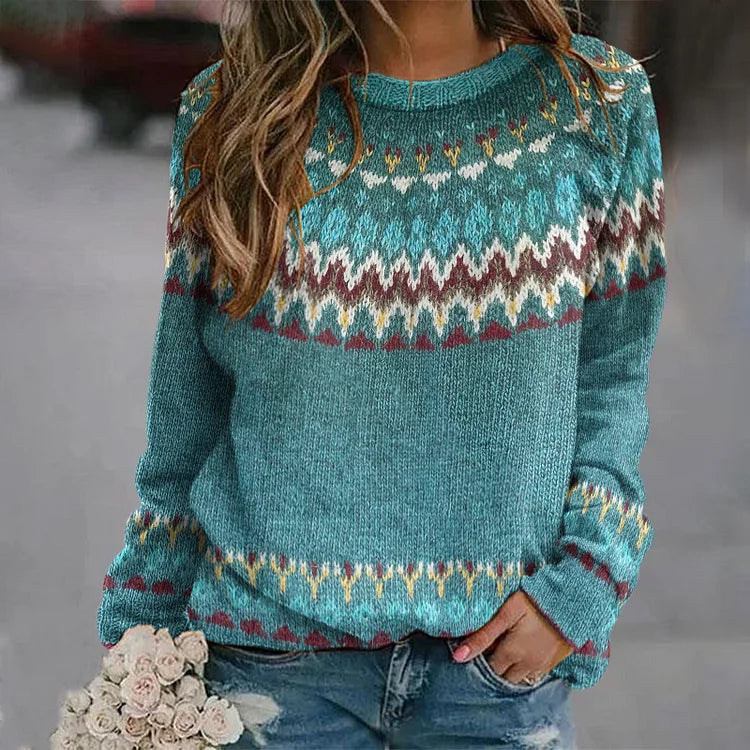 NICOLE™ - Retro Wave Pattern Sweater