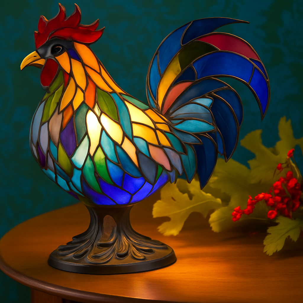 Cocotte – Magical Coloured Glass Rooster Lamp