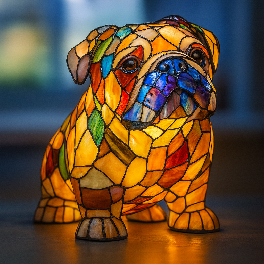 Noiraud – Magical Dog Lamp in Coloured Glass