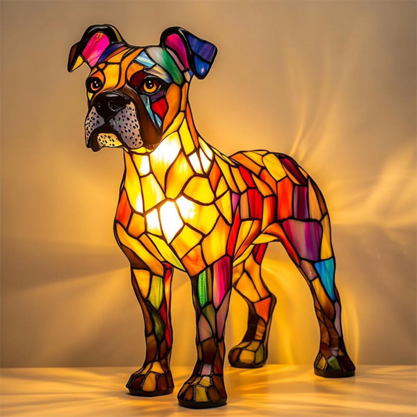 Gaston – Magical Dog Lamp in Coloured Glass