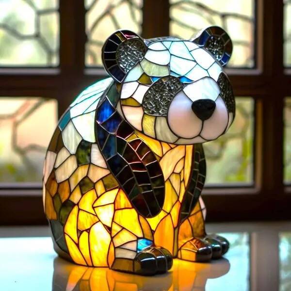 Loustic – Magical Panda Lamp in Coloured Glass