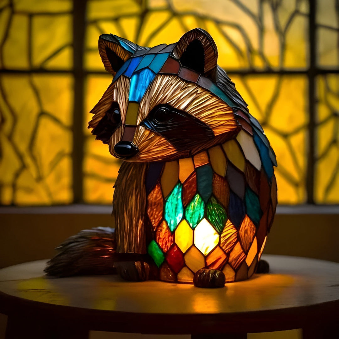 Grisou – Magical Raccoon Lamp in Coloured Glass