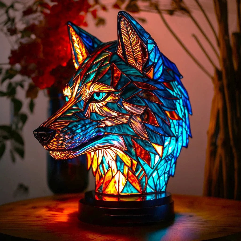 Fifou – Magic Wolf Lamp in Coloured Glass