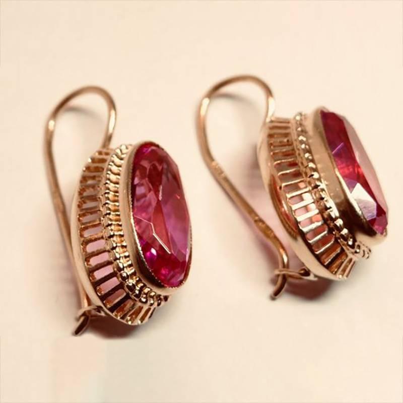 Rosa | Vintage Crystal Rose Gold Earrings