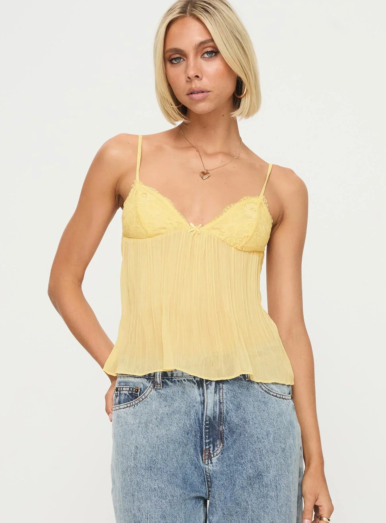 Amelia | Pleated Lace Top