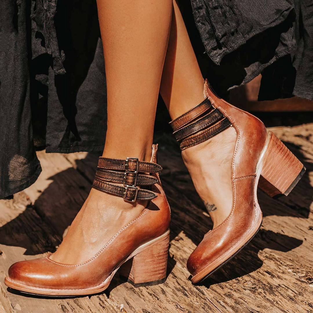 Savanna™ | Vintage Buckle Heel Boots