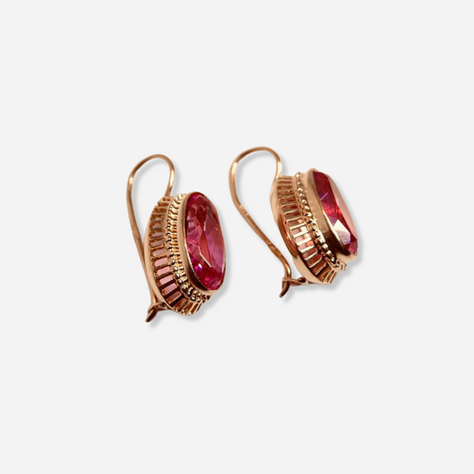 Rosa | Vintage Crystal Rose Gold Earrings