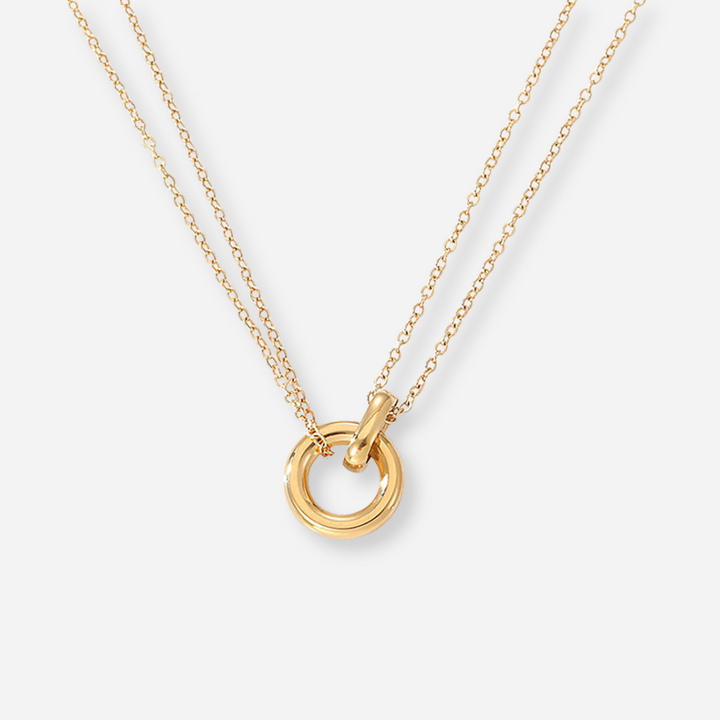 Elodie | Gold-Plated Circle Pendant Necklace