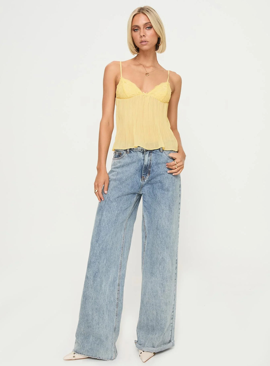 Amelia | Pleated Lace Top