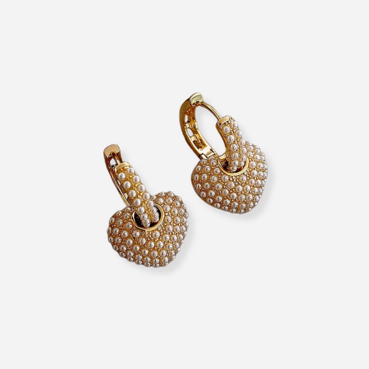Yuli | Heart Pearl Earrings