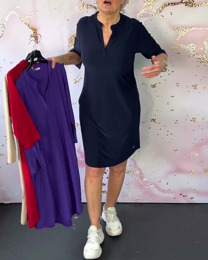 Elise™ | Elegant V-Neck Dress