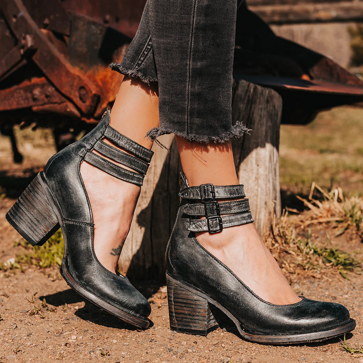 Savanna™ | Vintage Buckle Heel Boots