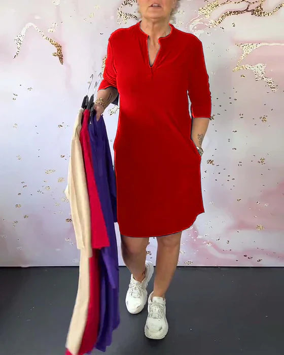 Elise™ | Elegant V-Neck Dress