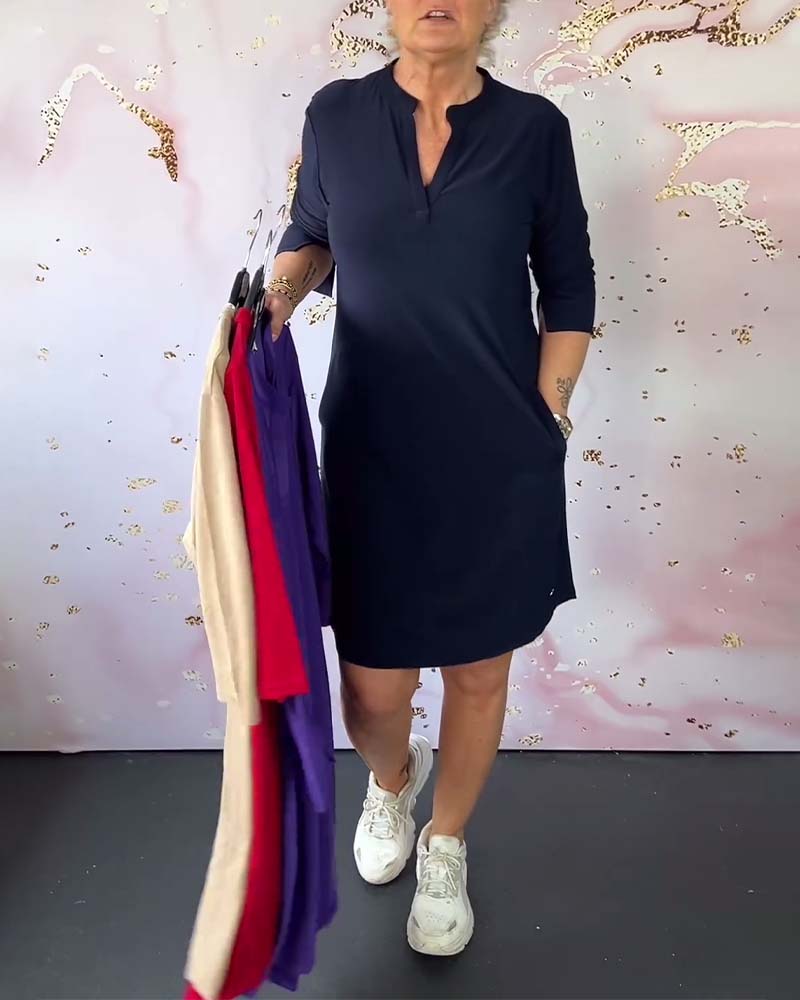 Elise™ | Elegant V-Neck Dress