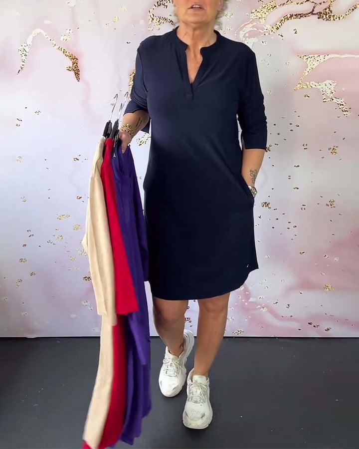 Elise™ | Elegant V-Neck Dress