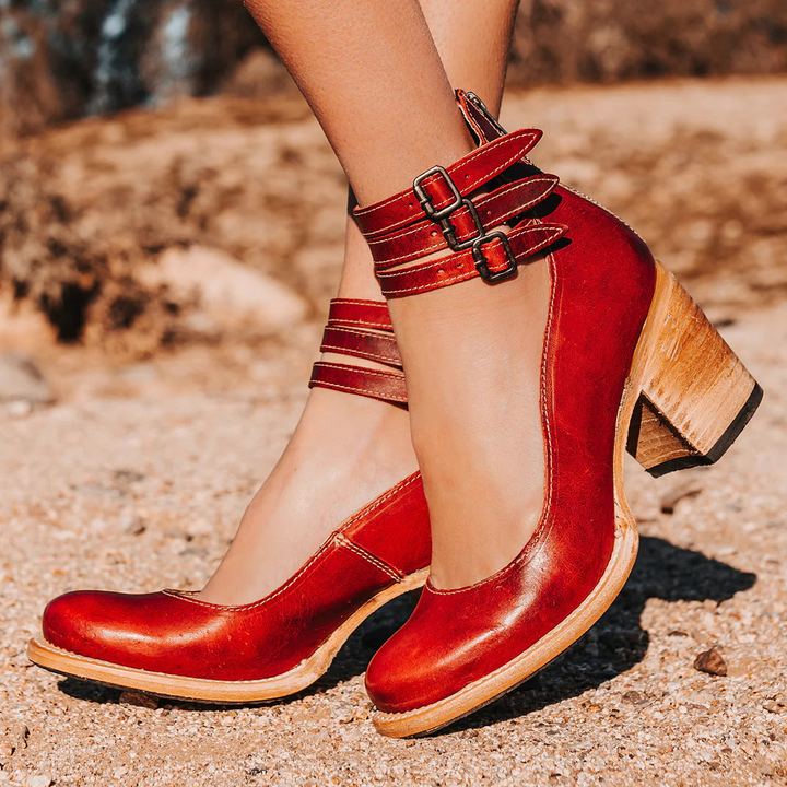 Savanna™ | Vintage Buckle Heel Boots