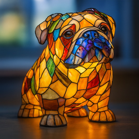 Noiraud – Magical Dog Lamp in Coloured Glass