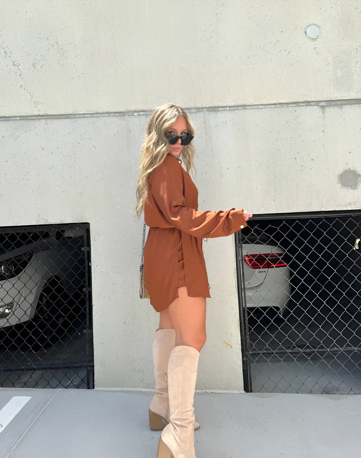 Sienna | Satin Romper Dress