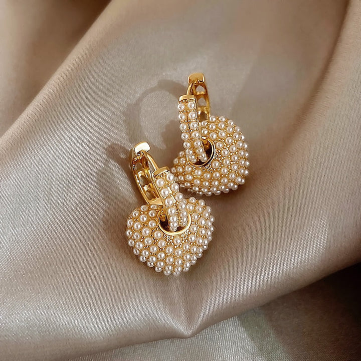 Yuli | Heart Pearl Earrings