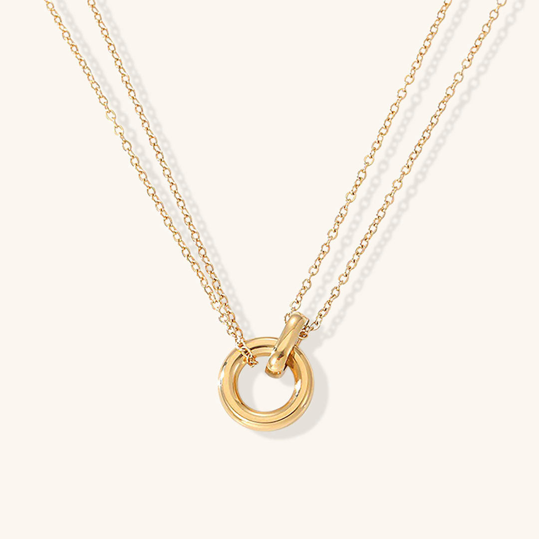 Elodie | Gold-Plated Circle Pendant Necklace