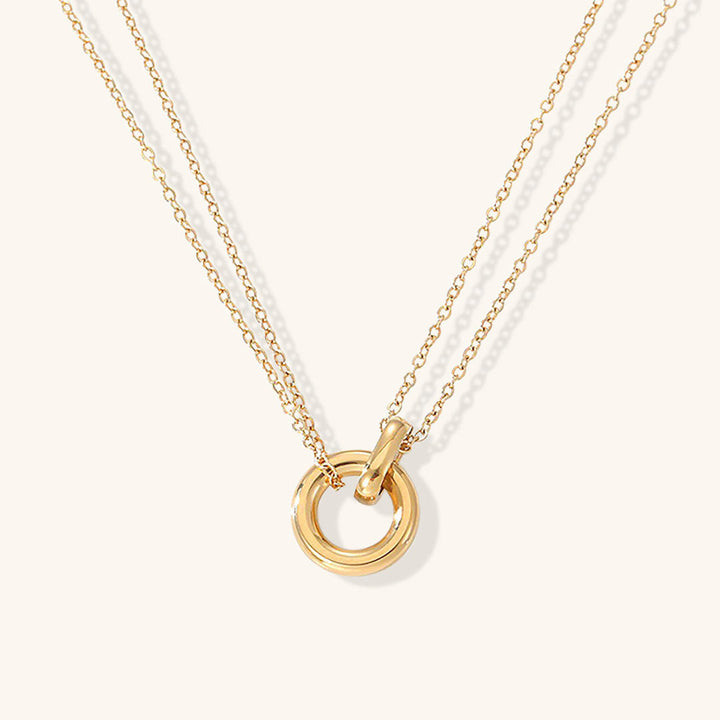 Elodie | Gold-Plated Circle Pendant Necklace
