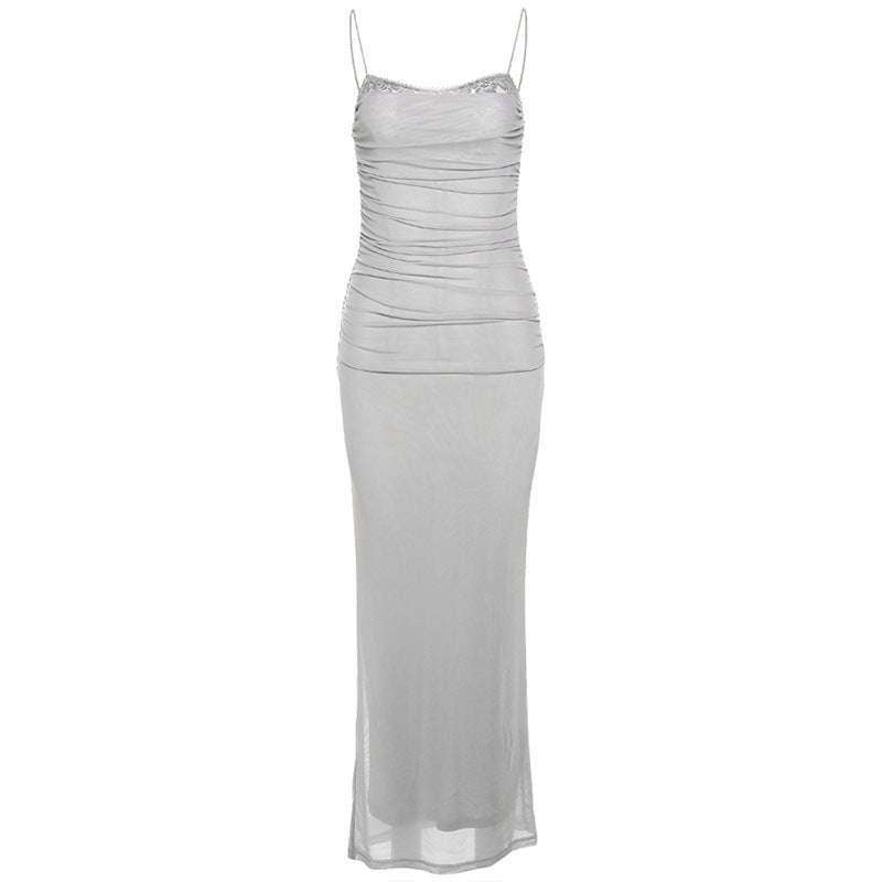 AURELIA - Mesh Dress with Lace