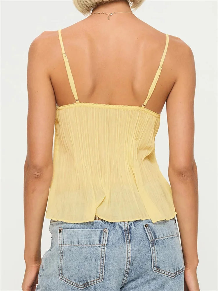 Amelia | Pleated Lace Top