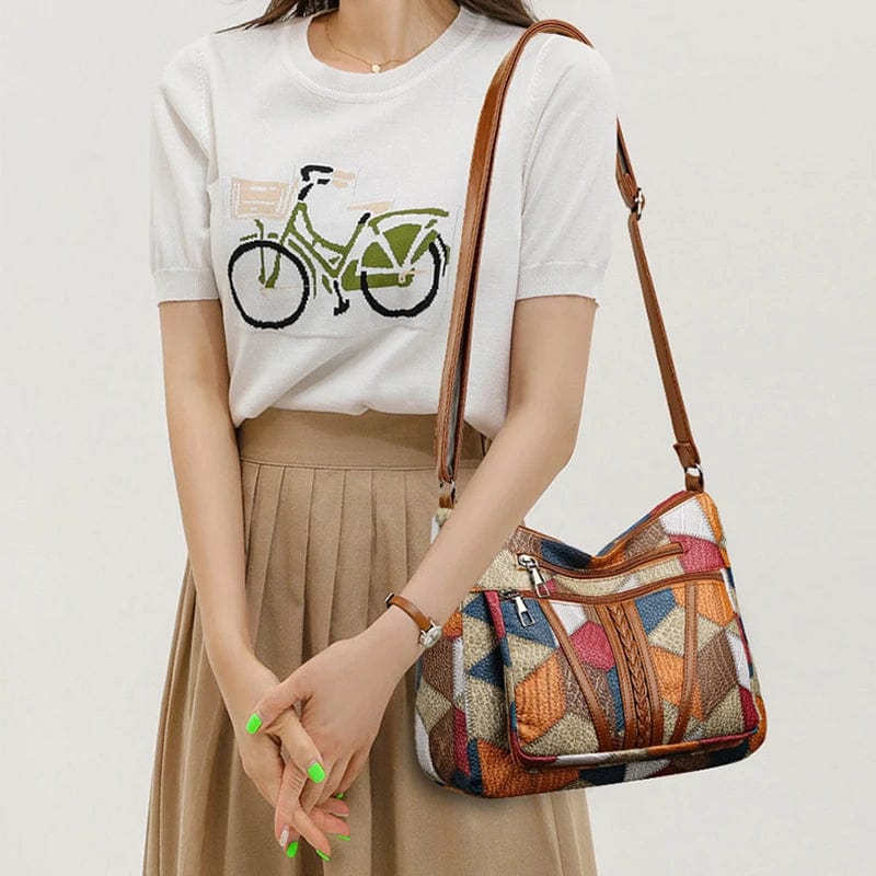 Clara | Mosaic Leather Handbag