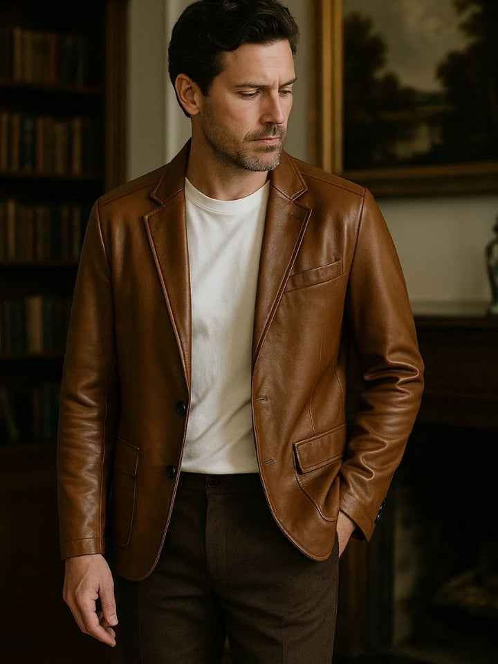 Bold Caramel Leather Jacket