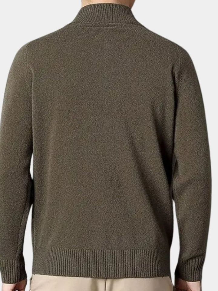Cashmere Zip Sweater Knit Turtleneck