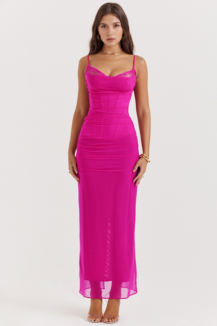 AURELIA - Mesh Dress with Lace