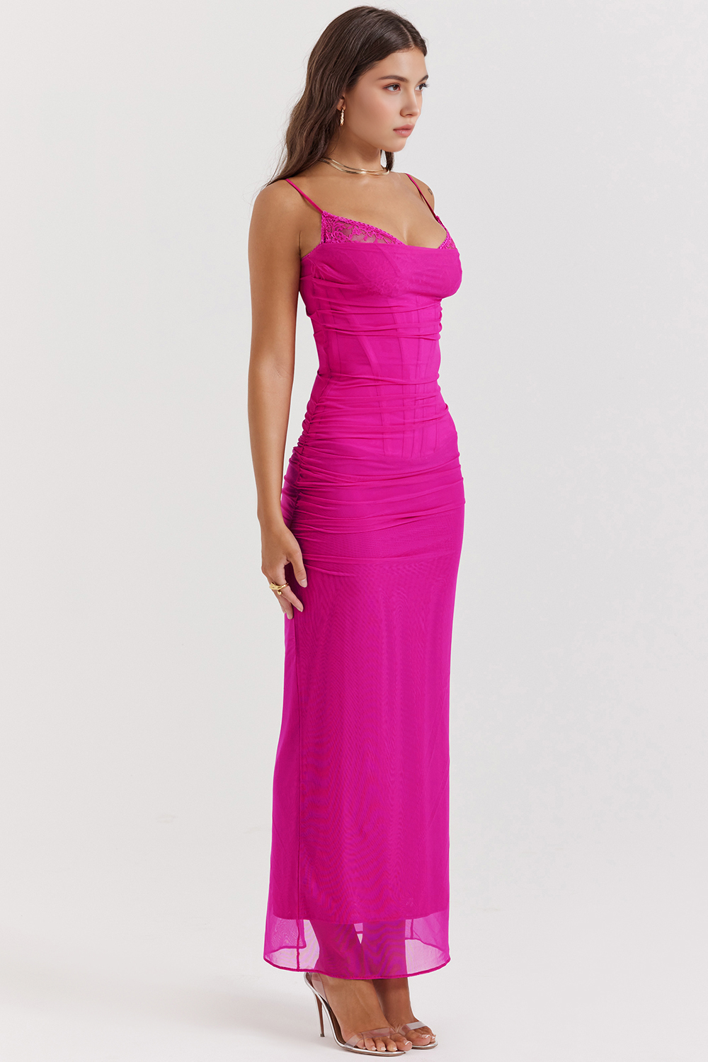 AURELIA - Mesh Dress with Lace