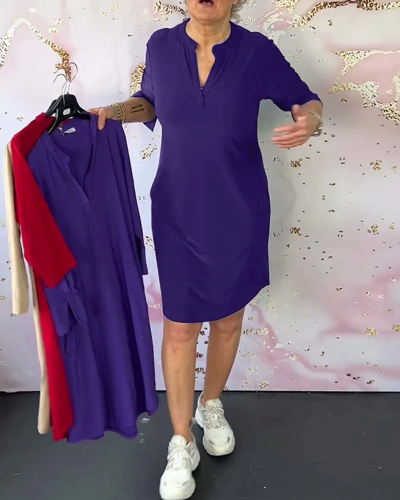 Elise™ | Elegant V-Neck Dress