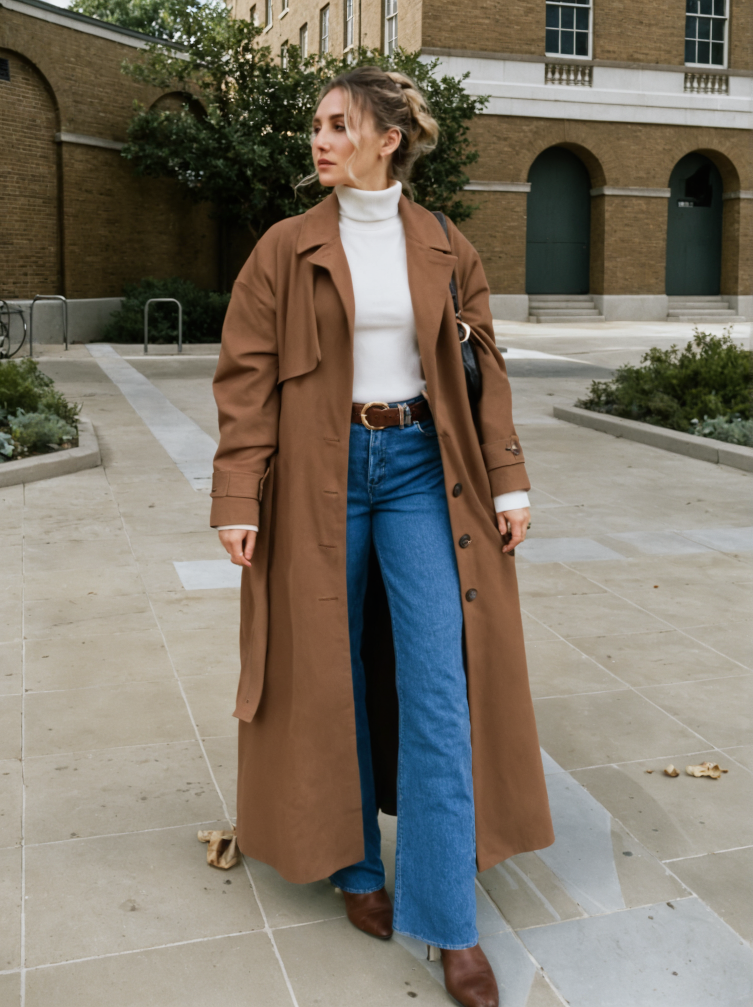 Klassieke Suède Trenchcoat met Riem