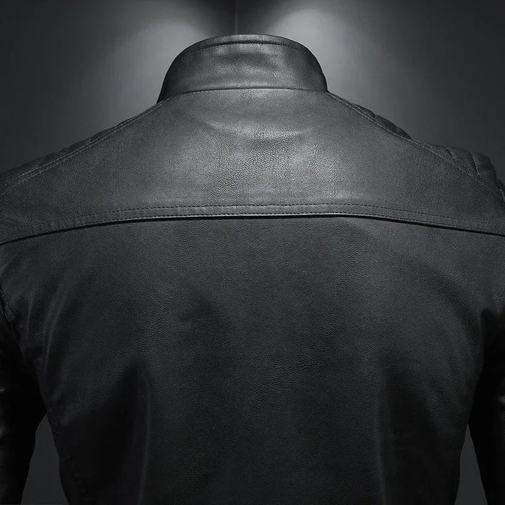Leather Jacket with Collar